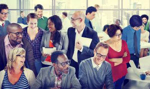 group of professionals collaborating