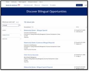 screen shot: Bank of America