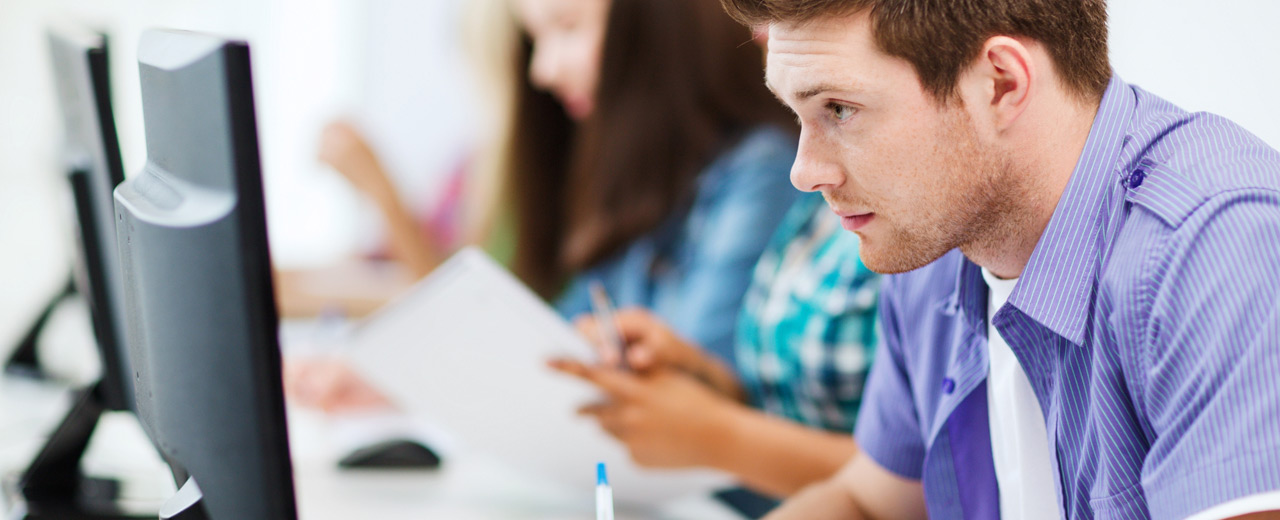 Man taking a test